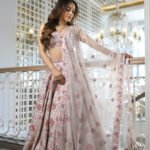 Pastel Pink Lehenga With Floral Sequin Thread Work Embellishment